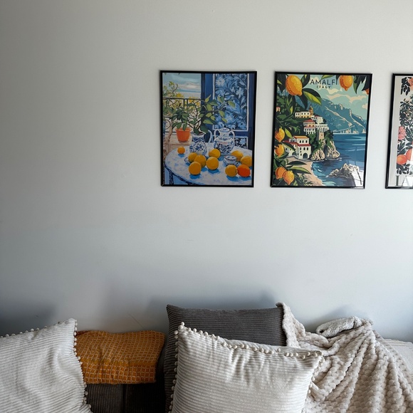 20x24 FRAMED Oriental Blue Print Lemon Painting Travel Poster hanging wall print - Picture 4 of 7